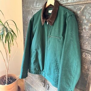 Wallace & Barnes J Crew Forest Green Canvas Work Jacket / Barn Coat L